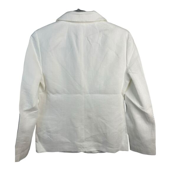 J. Crew Factory Textured Cotton Blazer in White Size‎ 4 NWT - Picture 8 of 10